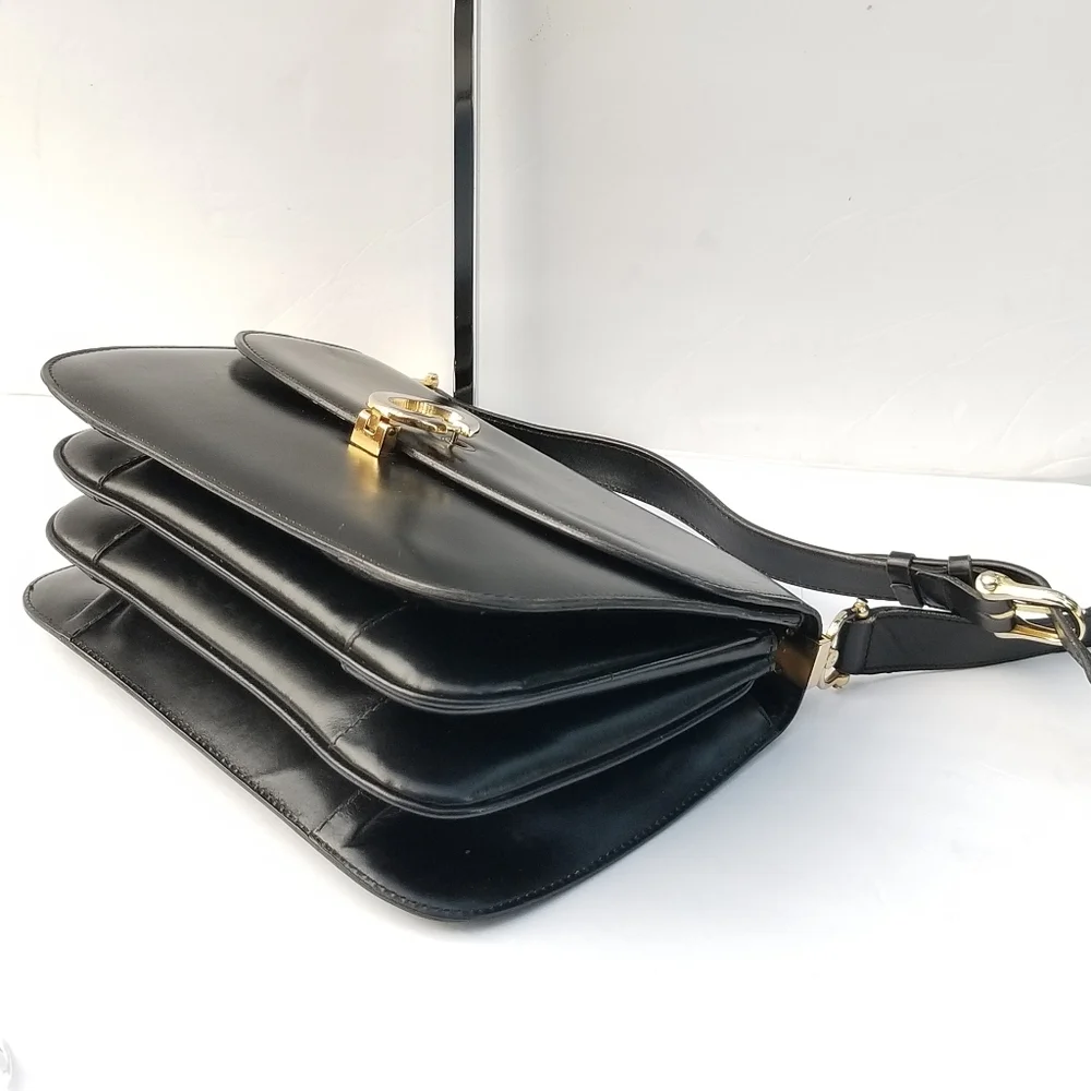 Vintage CÉLINE Paris Horse Carriage Caleche box calf shoulder crossbody bag - Picture 13 of 16